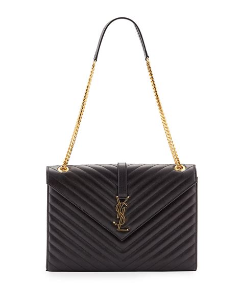 saint laurent v flap ysl monogram leather pouch clutch bag